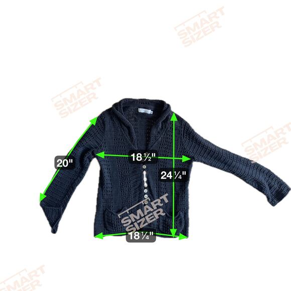 Willow Vintage Crochet Cardigan Sweater Medium Gray - Picture 8 of 8